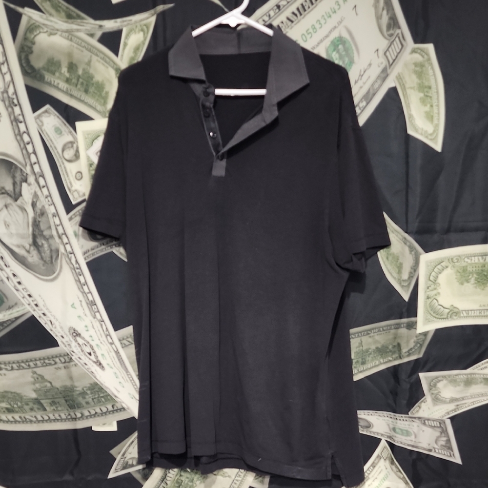 lululemon athletica Black & Grey Polo Shirt